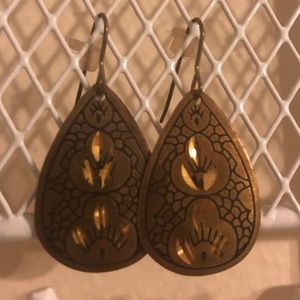 Bronze and gold earrings